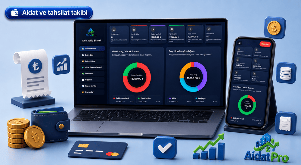 AidatPro Aidat ve tahsilat takibi özelliği