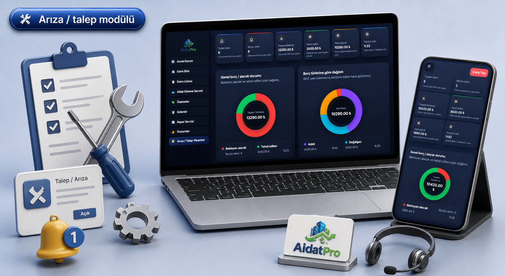 AidatPro Arıza / talep modülü özelliği
