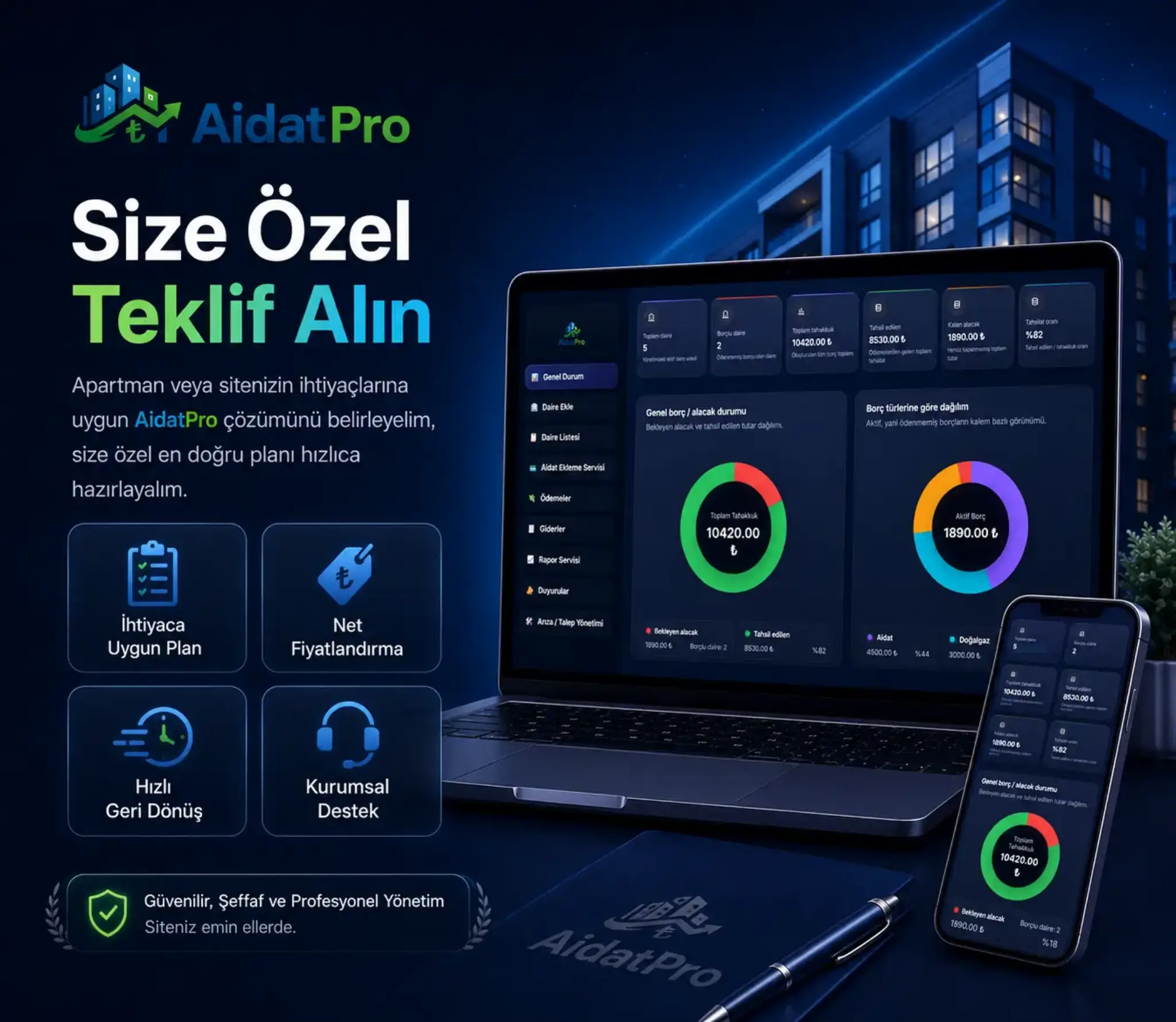 AidatPro size özel teklif kare görseli